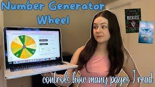 Number Generator Wheel Chooses How Many Pages I Read *reading vlog*