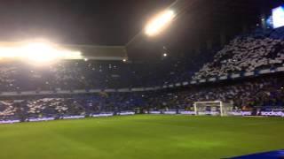 Himno nacional de Galicia no derbi galego en Riazor.