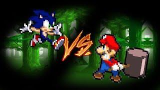 | Mario VS Sonic | Animation Sprite Battle | Matix Super 64 Mario |