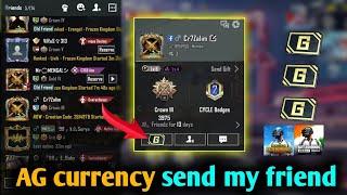 How to send Ag Currency To Friends in Battlegrounds Mobile India / Send Ag Currency To Friend Bgmi