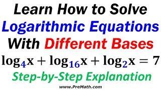 How to Solve Logarithmic Equations with Three Different Bases: Step-by-Step Explanation