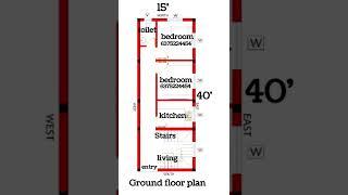 2BHK | 15' X 40' HOUSE PLAN|#600sqft #15x40  #srijan @srijanarchitect #naksha #plan