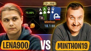 Миша Minthon19 vs Lena900!Хайлайты покерных стримов друзей школы “KOT” #покер #хайлайты #стримы