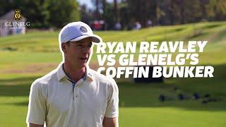 Ryan Reavley takes on the Coffin Bunker at Glenelg's 13th Hole