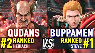 T8  QUDANS (#2 Ranked Heihachi) vs BUPPAMEN (#1 Ranked Steve)  Tekken 8 High Level Gameplay