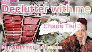 Declutter with me  Bastelzimmer aufräumen  Der Rollwagen Teil 3️extreme Unordnung 