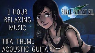 Final Fantasy 7 OST 1 Hour Tifa Theme Acoustic Guitar Relaxing Music + Ambience Animated Background