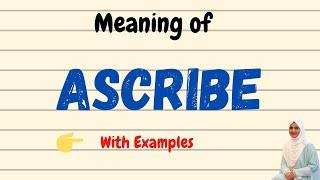 Daily vocabulary | Ascribe Meaning | Vocabgram