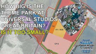 How big is the theme park at Universal Studios Great Britain?