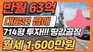 이가격 실화?공장급매! 63억! 반월공단 714평 대로변 월세 1600만원받음, 실사용 투자