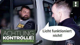 Unbeleuchteter Transporter gestoppt!  Unidentifizierbarer Beifahrer? | Achtung Kontrolle