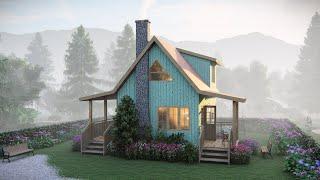 ( 400 sqft ) Tiny House with Loft Design 8 x 5 m ( 26x16' Ft ) Cozy Home Cabine Living