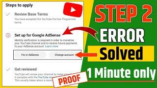 Step 2 error | identity verification is required in order to monetization your youtube channel 2025