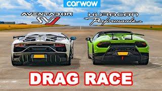 Lamborghini Aventador SVJ vs Huracan Performante DRAG RACE