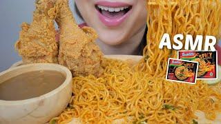 SPICY Indomie Hot Spicy Chicken with CRISPY Fried Chicken and Gravy ASMR NO TALKING Food Sounds | NE