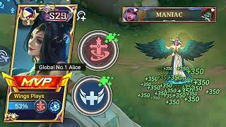 ALICE UNLIMITED MANA & HP REGEN HACKED!!! ALICE BUILD & EMBLEM 2023 (Must Try) | MLBB