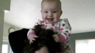 Giggling on Daddy's head