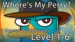 Where's My Perry Level 1-6 3 Gnome Walkthrough | WikiGameGuides