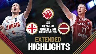 Georgia  vs Latvia  | Extended Highlights | FIBA OQT 2024 Latvia