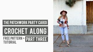 How to Crochet a Patchwork Cardigan PART 3 - Ombré or Rainbow Crochet Sweater Video Tutorial