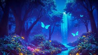 Midnight Ambience  -  Nature Sounds for Relaxing and Meditation | Cricket and Waterfall