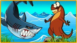 DINOSAUR vs SHARK | Learn Dinosaur Facts Dinosaur Cartoons Compilations for Children I'm A Dinosaur!