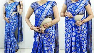 Heavy silk saree draping tutorial to look beautiful & tall | Sari draping step by step for wedding