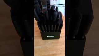 Close Look Astercook Kitchen Knife Set W Built-in Sharpener