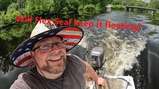 Will it float? Fixing / testing an old boat with flex seal....