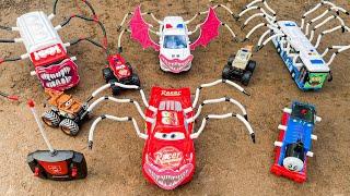 Amazing Upgrade RC Lightning McQueen Monster, Monster School Bus, Thomas Spider Train And Friend