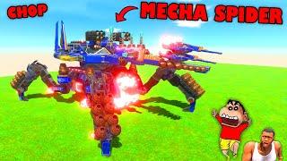 CHOP UNDEFEATED UNIT MECHA SPIDER in Animal Revolt Battle Simulator with SHINCHAN ARBS HINDI