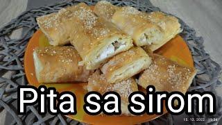 Domaća pita sa sirom(hrskava i mirisna!)#viral #pita #brzo #večera