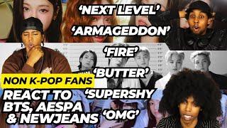 NON K-POP FANS REACT TO BTS, NEWJEANS & AESPA!! FOR THE FIRST TIME!!