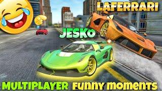 Jesko And Laferrari||Multiplayer funny moments||Extreme car driving simulator||