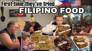 Their 1st Ever Filipino Food|| Reaction ng mga Americano