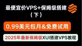 【2025年最新保姆级x-ui搭建VPS教程】（下集） Raskmart 0.99美元一个月+免费试用一个月福利VPS