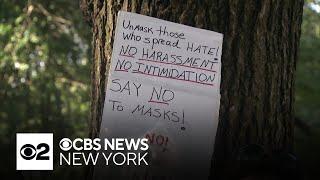 N.Y. demonstrators call for mask ban at campus protests