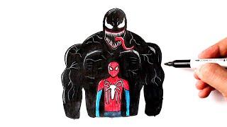 How to draw Venom vs Spiderman