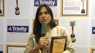 Dr  Sangeeta Ambhore receiving  the 3D PRINTING WORLD AWARDS 2017