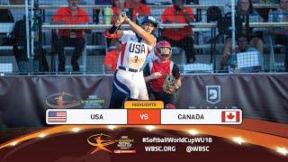 Highlights | Game 7 USA vs Canada | 2024 WBSC U-18 Women's Softball World Cup Group C