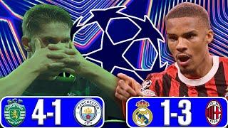 Gyökeres hat trick |  Sporting CP destroy Man City 4-1 | AC Milan embarrass Real Madrid 3-1