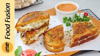 Herb Crusted Grilled Cheese Sandwich Recipe by Food Fusion