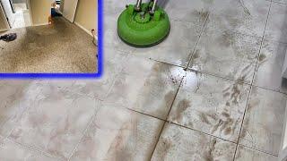 CAN WE SAVE THIS CARPET? Tenant move out carpet and tile cleaning! SCARY DIRTY!!!! #cleaning