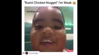 A burnt Chicken Nugget