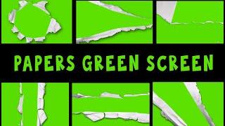 Green screen papper tear free   Chroma Key paper tearing   Efeito folha rasgando