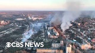 Rare view from front lines of war-torn Ukrainian city of Bakhmut