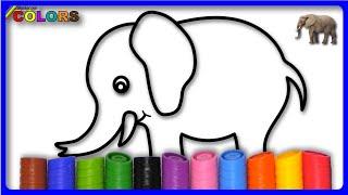 ANIMALS  Immerse in Creativity: Elephant Drawing, Coloring, and BIG Marker Pencil -AKN Kids House