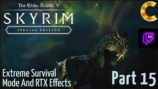 Skyrim Special Edition + RTX Part 15 with Crowd Control & Survival: Alduin's Wall & Paarthurnax