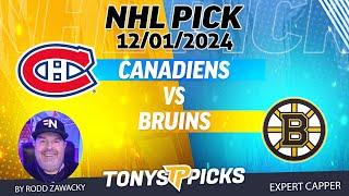 Montreal Canadiens vs Boston Bruins 12/1/24 NHL Pick Against the Spread