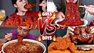 QUEENS OF SPICY MUKBANG VS KINGS OF SPICY MUKBANG️